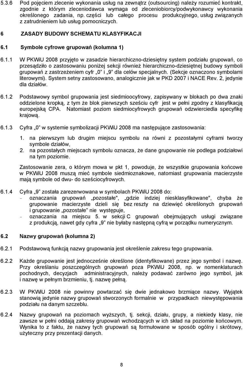 Symbole cyfrowe grupowań (kolumna 1)