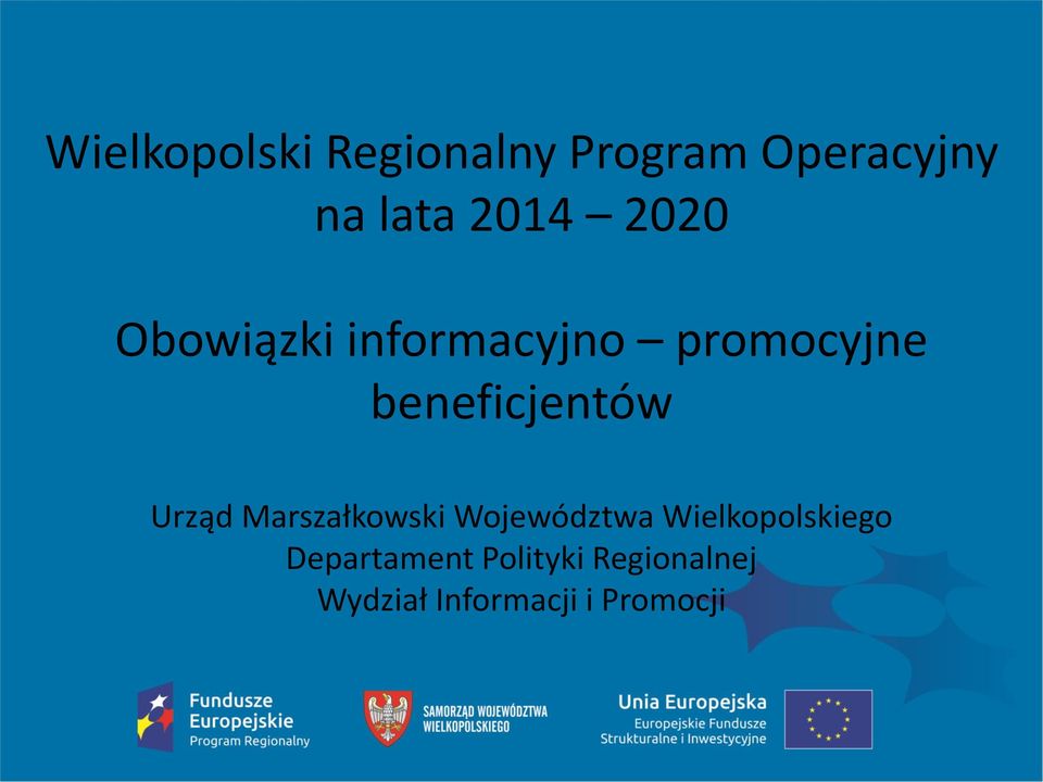 Obowiązki informacyjno promocyjne