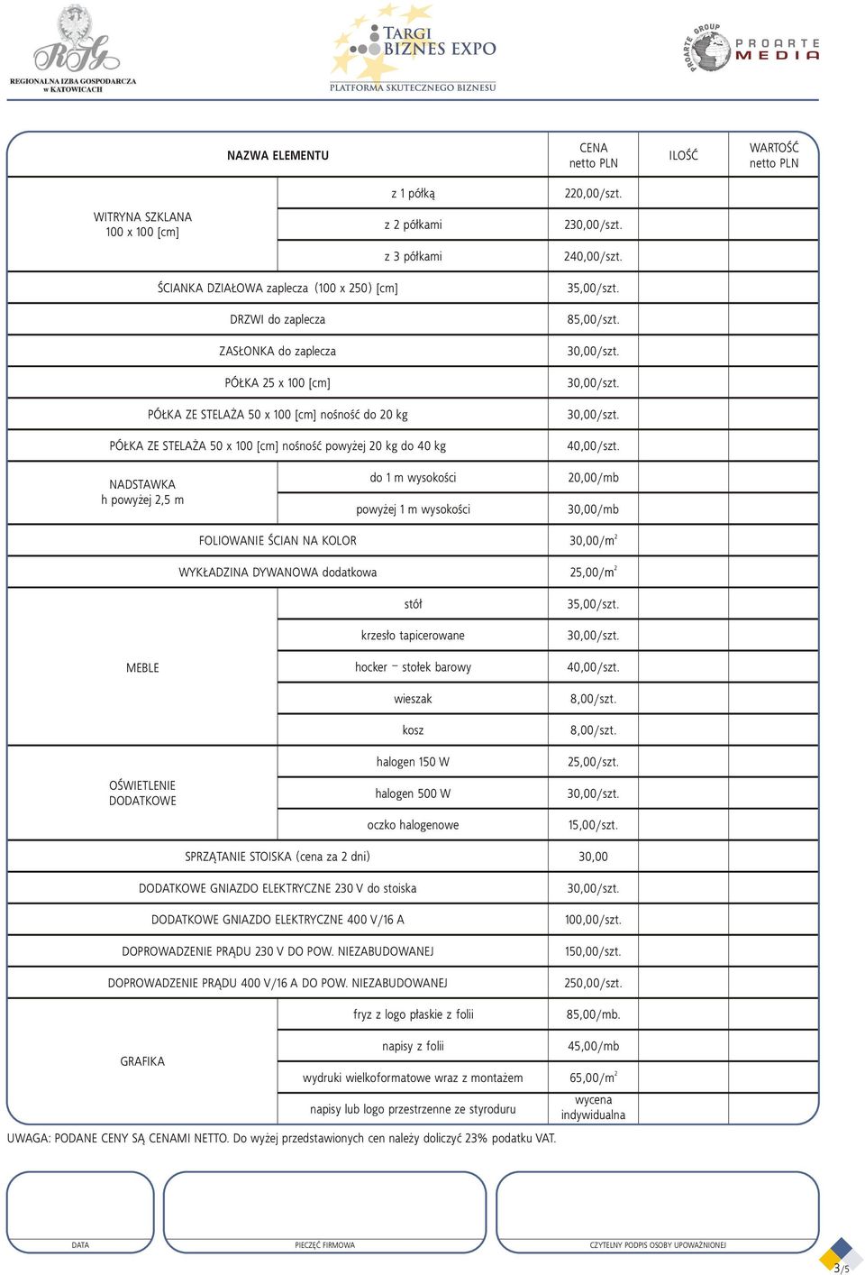 do 40 kg 35,00/szt. 85,00/szt. 40,00/szt.