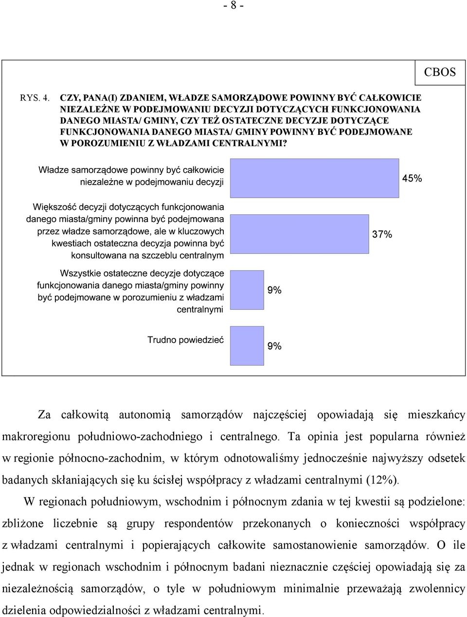 DANEGO MIASTA/ GMINY POWINNY BYĆ PODEJMOWANE W POROZUMIENIU Z WŁADZAMI CENTRALNYMI?