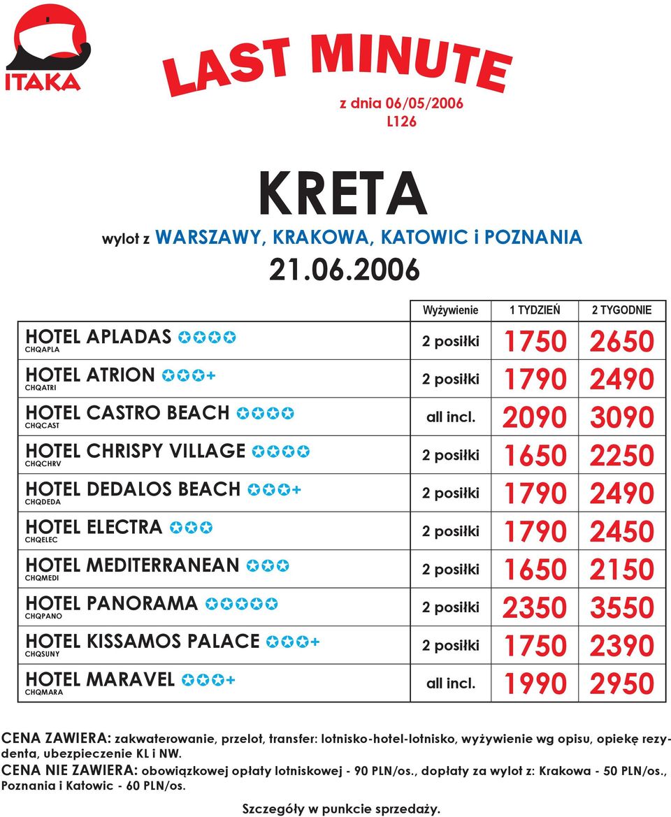 2650 2 posiłki 1790 2490 all incl.