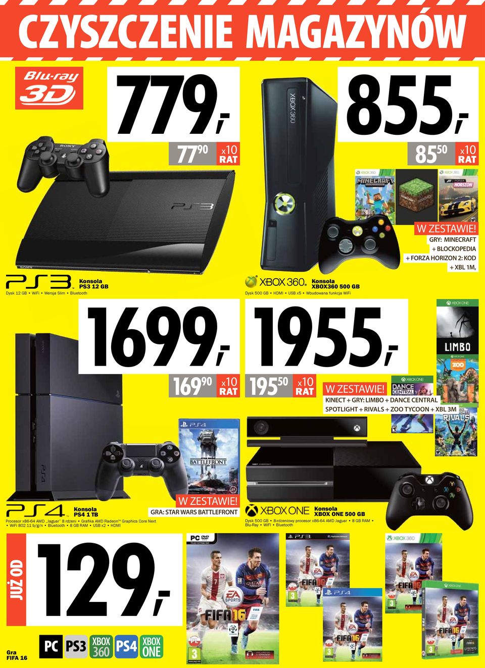 Konsola PS4 1 TB Procesor x86-64 MD Jaguar 8 rdzeni Grafi ka MD Radeon TM Graphics Core Next WiFi 802.