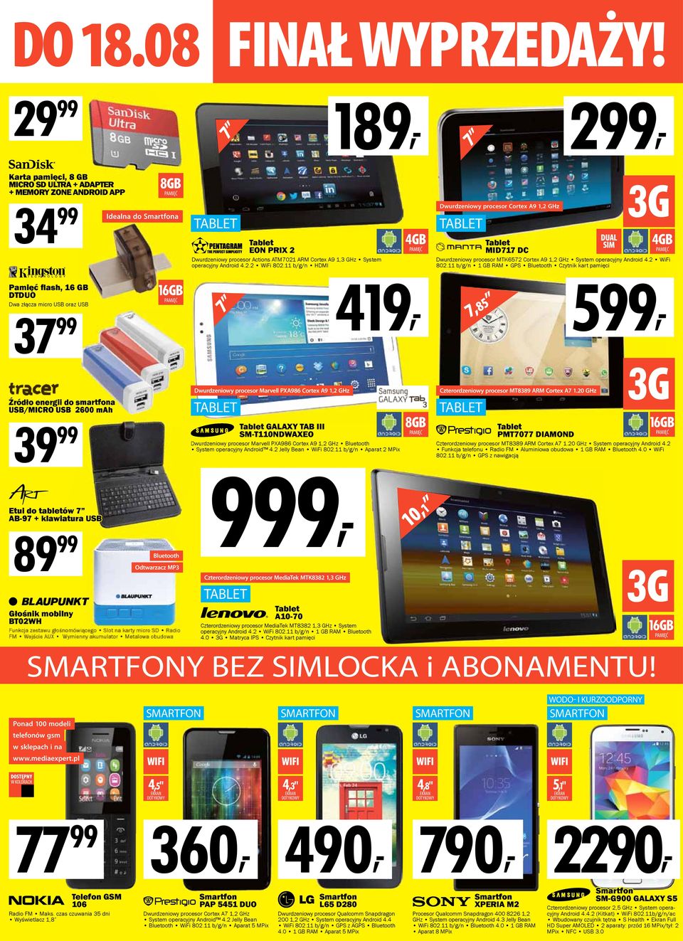11 b/g/n 7 419, Dwurdzeniowy procesor Cortex A9 1,2 GHz 7,85 Tablet MID717 DC DUAL SIM 3G Dwurdzeniowy procesor MTK6572 Cortex A9 1,2 GHz System operacyjny Android 4.2 WiFi 802.