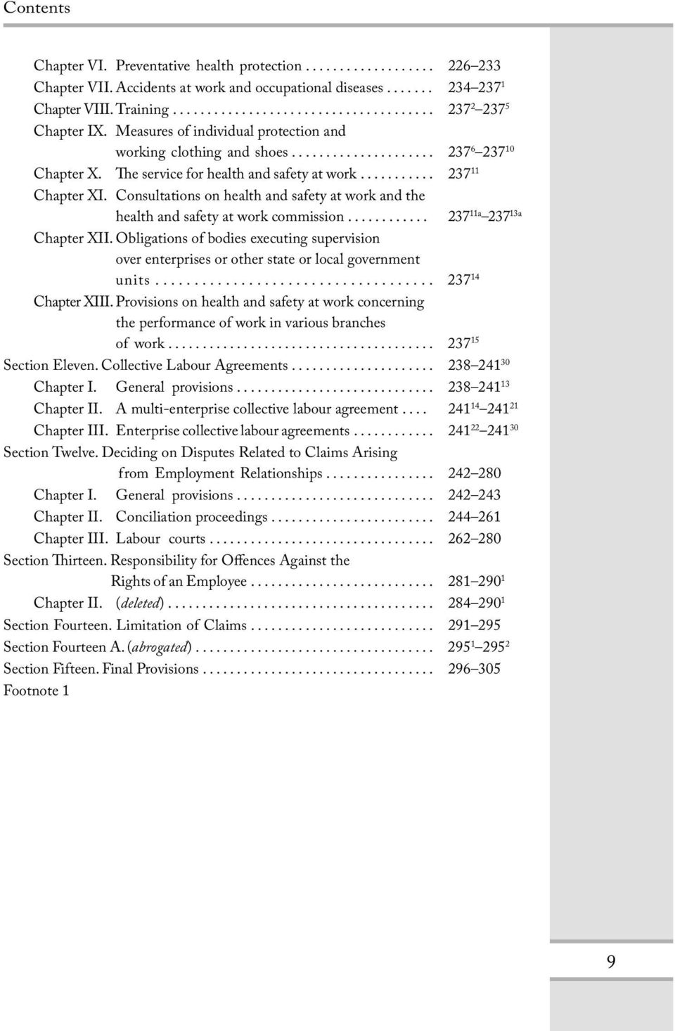 Consultations on health and safety at work and the health and safety at work commission... 237 11a 237 13a Chapter XII.