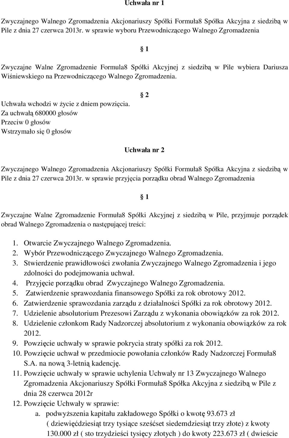 Uchwała nr 2 Pile z dnia 27 czerwca 2013r.