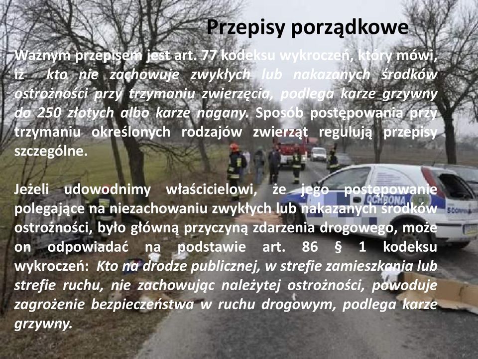 Sposób postępowania przy trzymaniu określonych rodzajów zwierząt regulują przepisy szczególne.