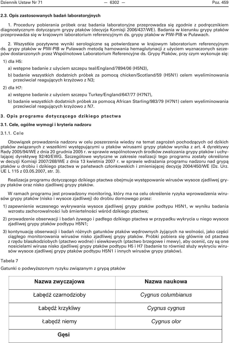Badania w kierunku grypy ptaków przeprowadza się w krajowym laboratorium referencyjnym ds. grypy ptaków w PIW-PIB w Puławach. 2.