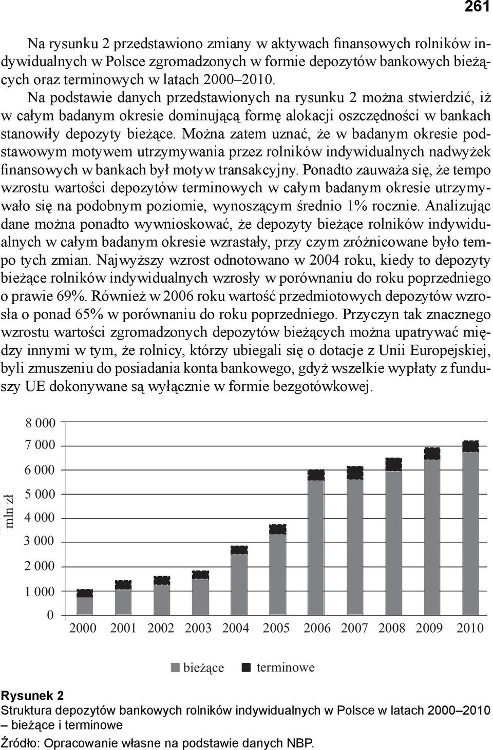 Można zatem uznać, że w badanym okresie podstawowym motywem utrzymywania przez rolników indywidualnych nadwyżek finansowych w bankach był motyw transakcyjny.