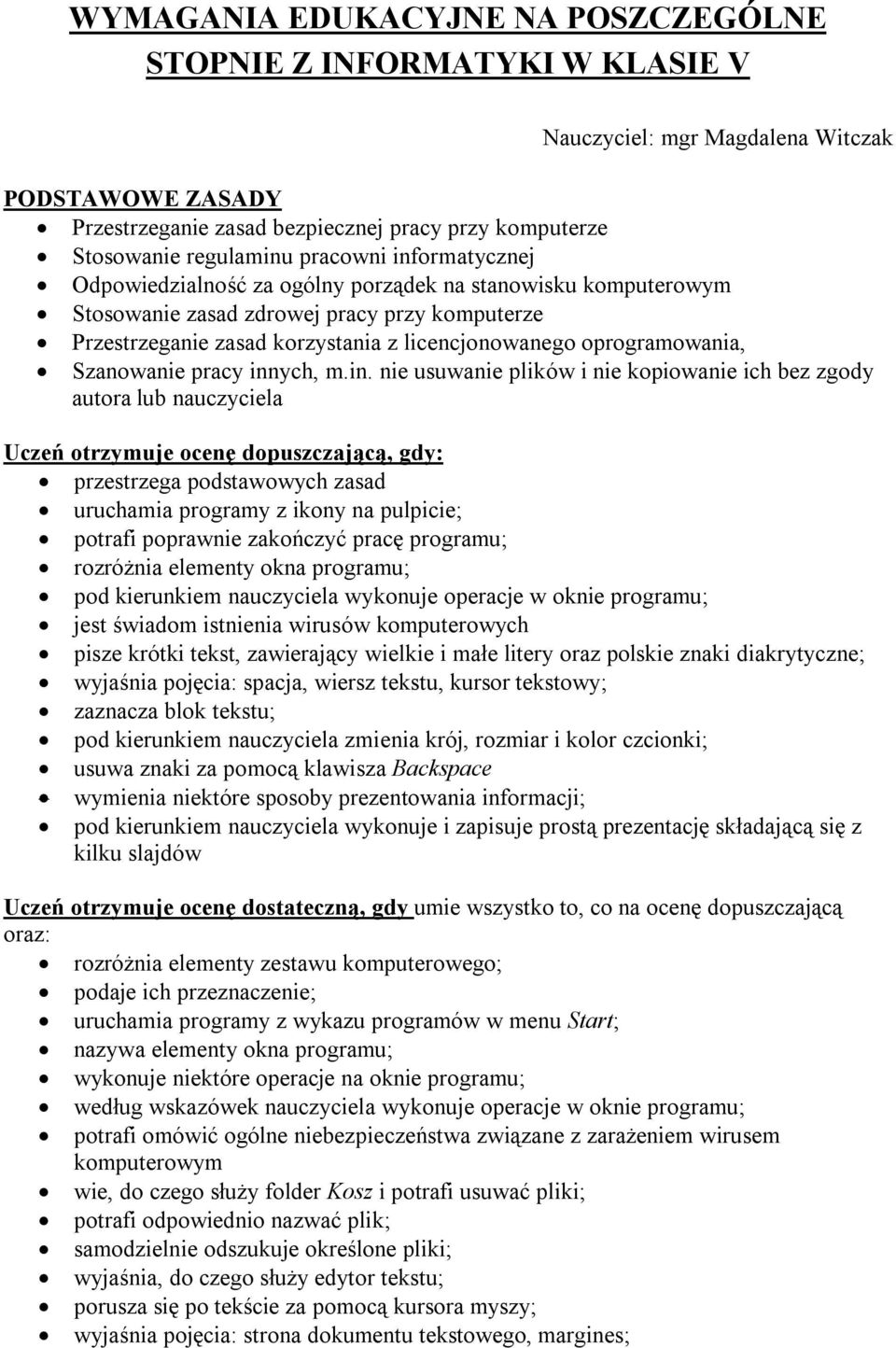 oprogramowania, Szanowanie pracy inn