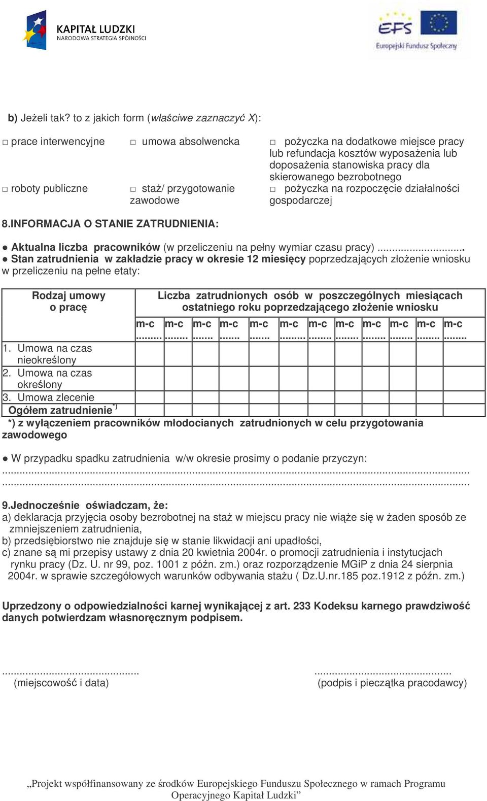 bezrobotnego roboty publiczne sta/ przygotowanie zawodowe 8.