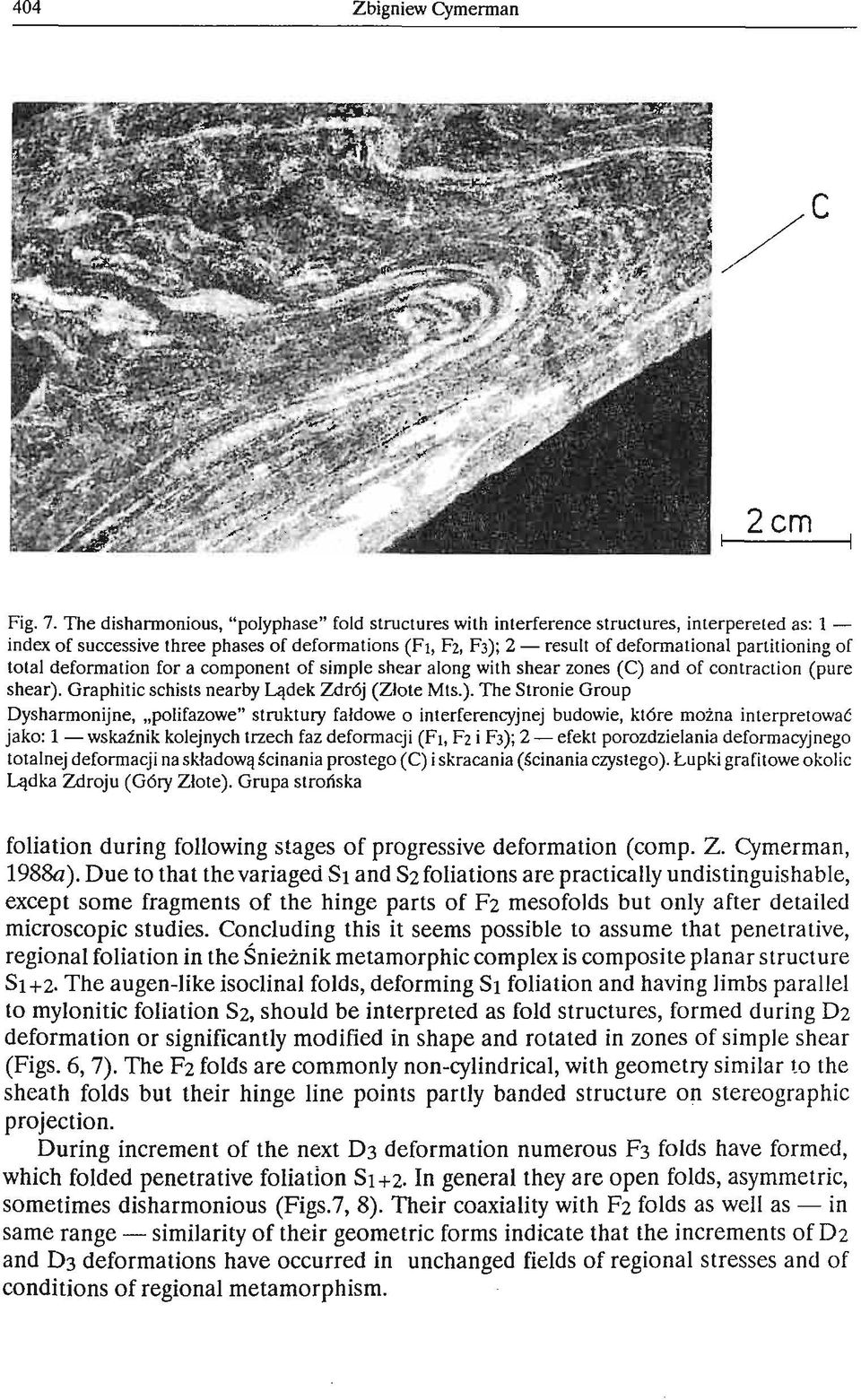 partitioning of total deformation for a component of simple shear along with shear zones (C) 