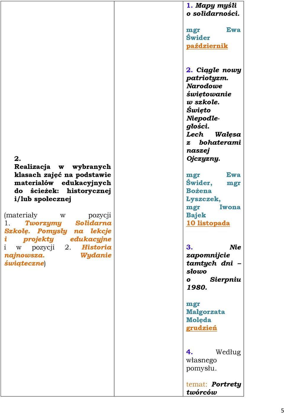 w pozycji 2. Historia najnowsza. Wydanie świąteczne) 2. Ciągle nowy patriotyzm. Narodowe świętowanie w szkole. Święto Niepodległości.