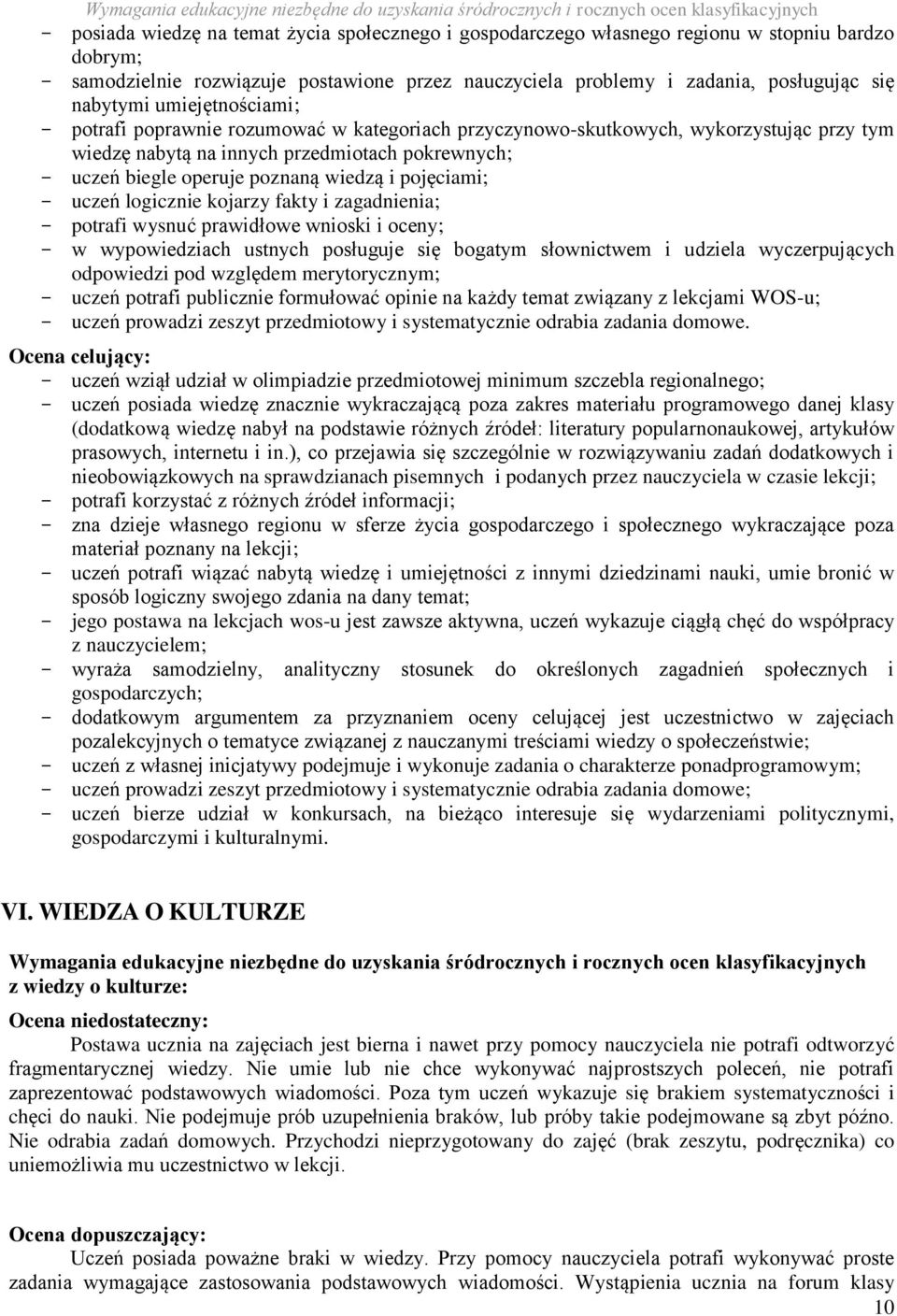 wiedzą i pojęciami; - uczeń logicznie kojarzy fakty i zagadnienia; - potrafi wysnuć prawidłowe wnioski i oceny; - w wypowiedziach ustnych posługuje się bogatym słownictwem i udziela wyczerpujących