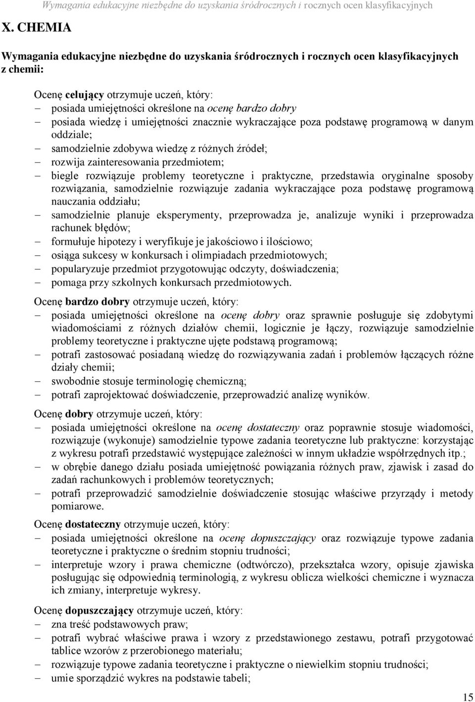 samodzielnie rozwiązuje zadania wykraczające poza podstawę programową nauczania oddziału; samodzielnie planuje eksperymenty, przeprowadza je, analizuje wyniki i przeprowadza rachunek błędów;