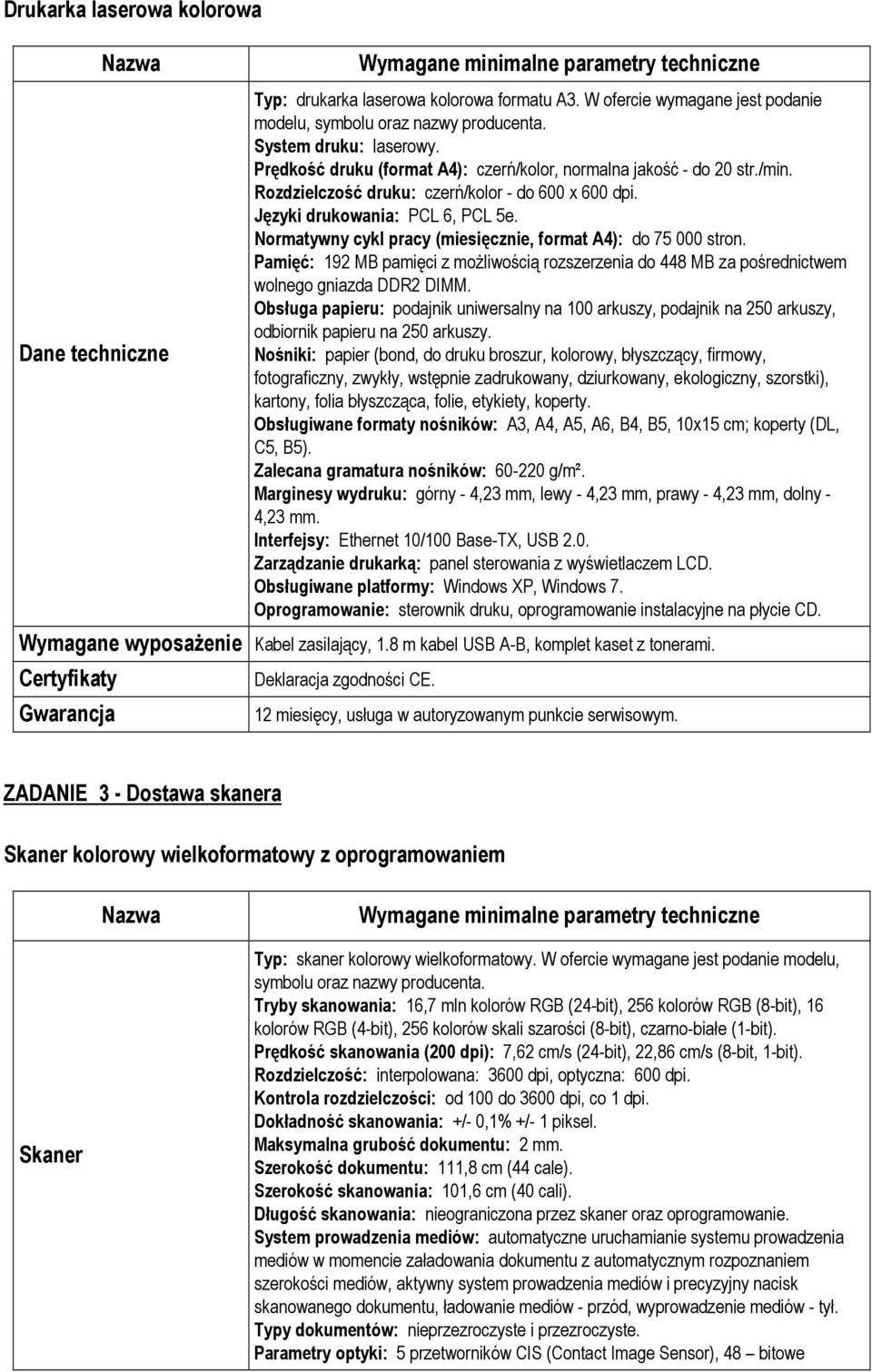 Normatywny cykl pracy (miesięcznie, format A4): do 75 000 stron. Pamięć: 192 MB pamięci z możliwością rozszerzenia do 448 MB za pośrednictwem wolnego gniazda DDR2 DIMM.