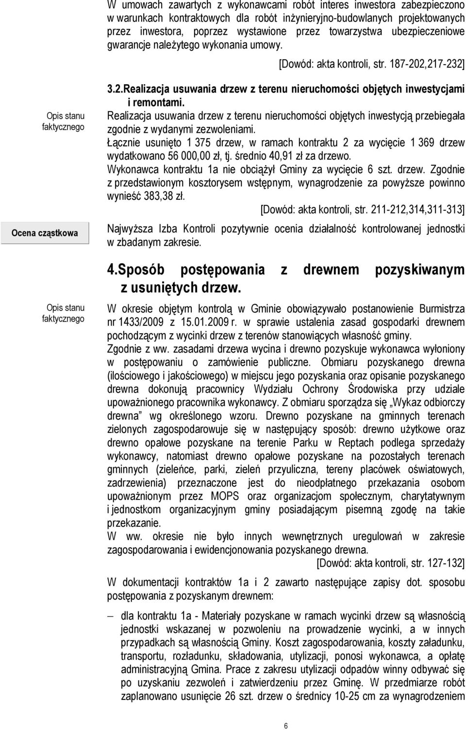 Realizacja usuwania drzew z terenu nieruchomości objętych inwestycją przebiegała zgodnie z wydanymi zezwoleniami.