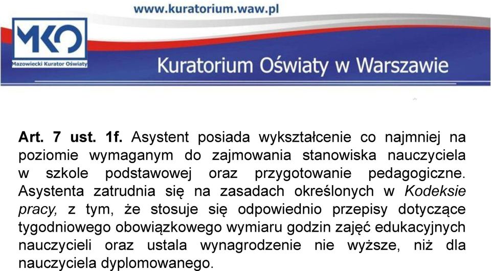 szkole podstawowej oraz przygotowanie pedagogiczne.