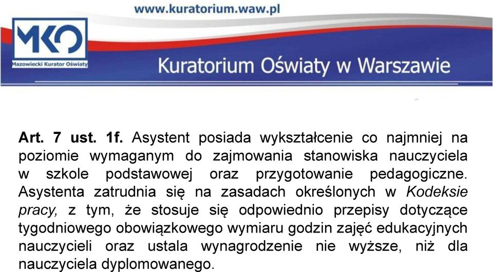 szkole podstawowej oraz przygotowanie pedagogiczne.