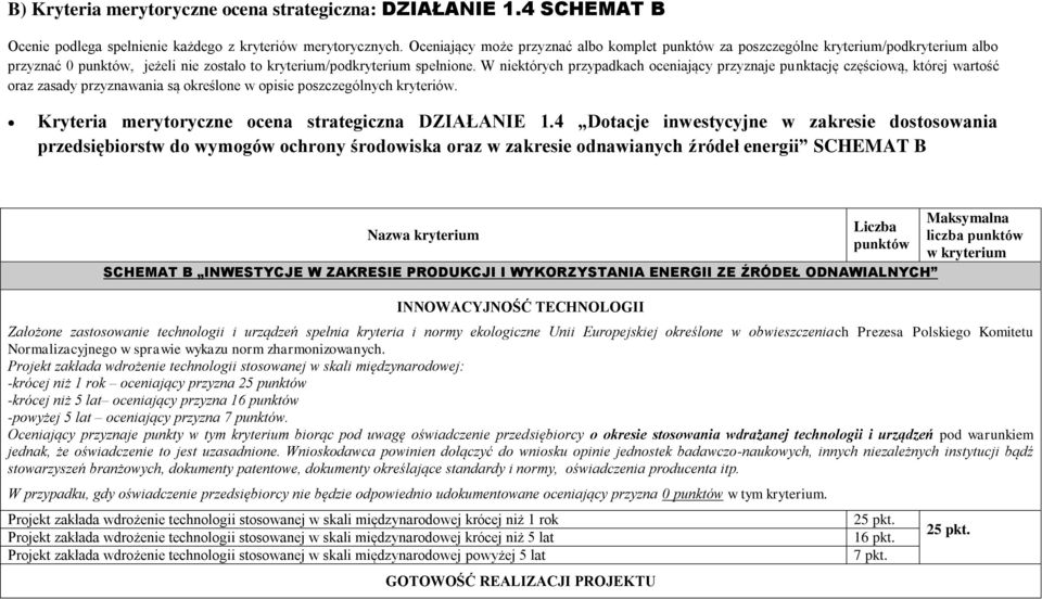 W niektórych przypadkach oceniający przyznaje punktację częściową, której wartość oraz zasady przyznawania są określone w opisie poszczególnych kryteriów.