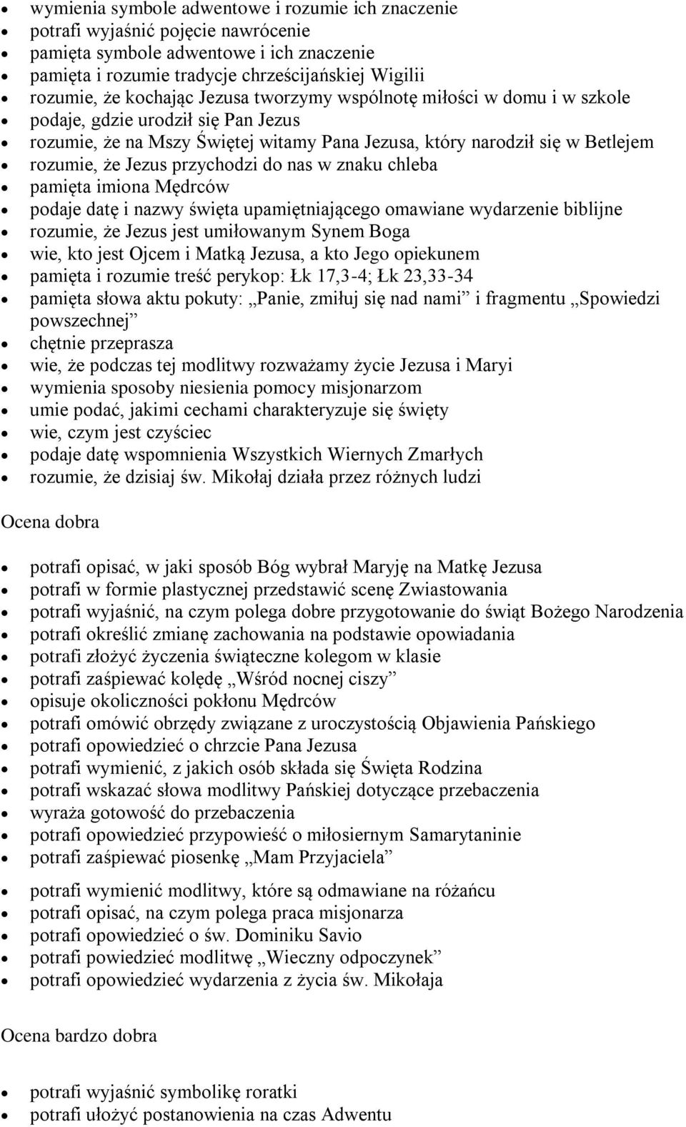 przychodzi do nas w znaku chleba pamięta imiona Mędrców podaje datę i nazwy święta upamiętniającego omawiane wydarzenie biblijne rozumie, że Jezus jest umiłowanym Synem Boga wie, kto jest Ojcem i