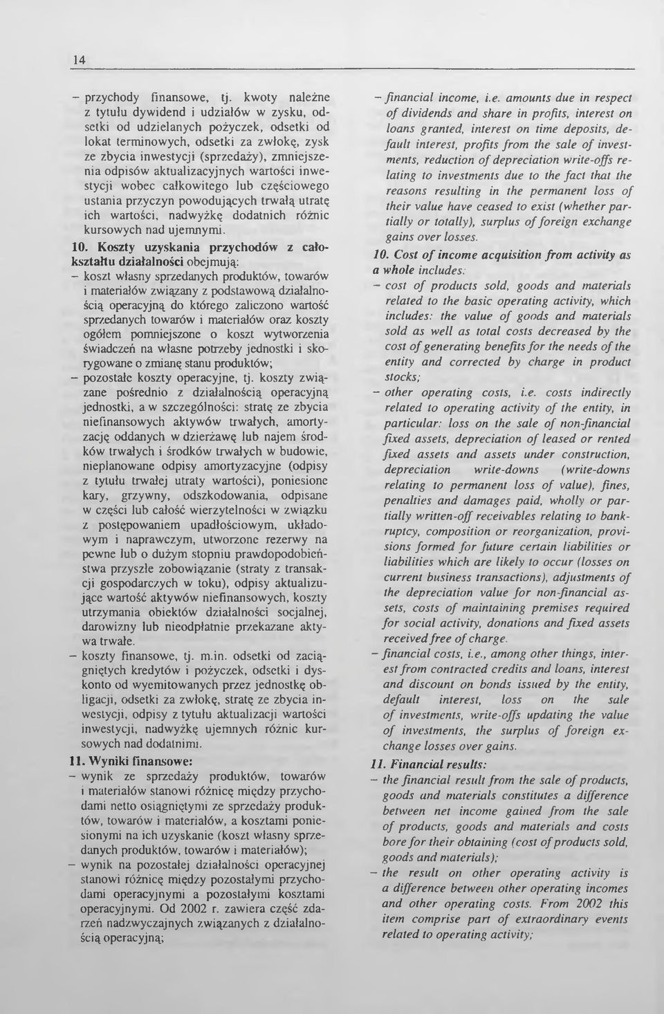 aktualizacyjnych wartości inwestycji wobec całkowitego lub częściowego ustania przyczyn powodujących trwałą utratę ich wartości, nadwyżkę dodatnich różnic kursowych nad ujemnymi. 10.