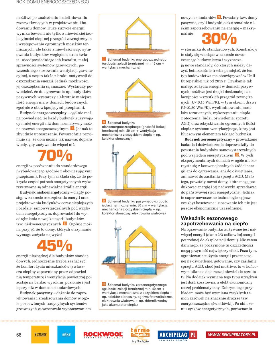 wzgl dem stron wiata, nieodpowiedniego ich kszta tu, ma ej sprawno ci systemów grzewczych, powszechnego stosowania wentylacji grawitacyjnej, a cz sto tak e z braku motywacji do oszcz dzania energii.