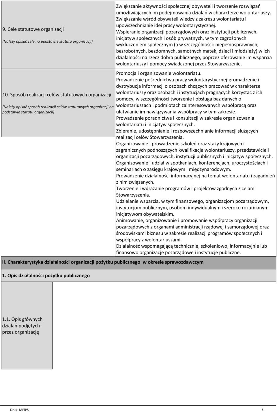 tworzenie rozwi za± umo liwiaj cych im podejmowania dzia a± w charakterze wolontariuszy. ZwiÛkszanie w r¾d obywateli wiedzy z zakresu wolontariatu i upowszechnianie idei pracy wolontarystycznej.