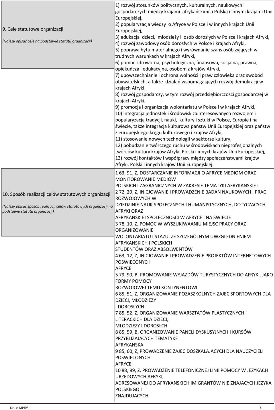 naukowych i gospodarczych miûdzy krajami afryka±skimi a Polsk i innymi krajami Unii Europejskiej, 2) popularyzacja wiedzy o Afryce w Polsce i w innych krajach Unii Europejskiej, 3) edukacja dzieci, m