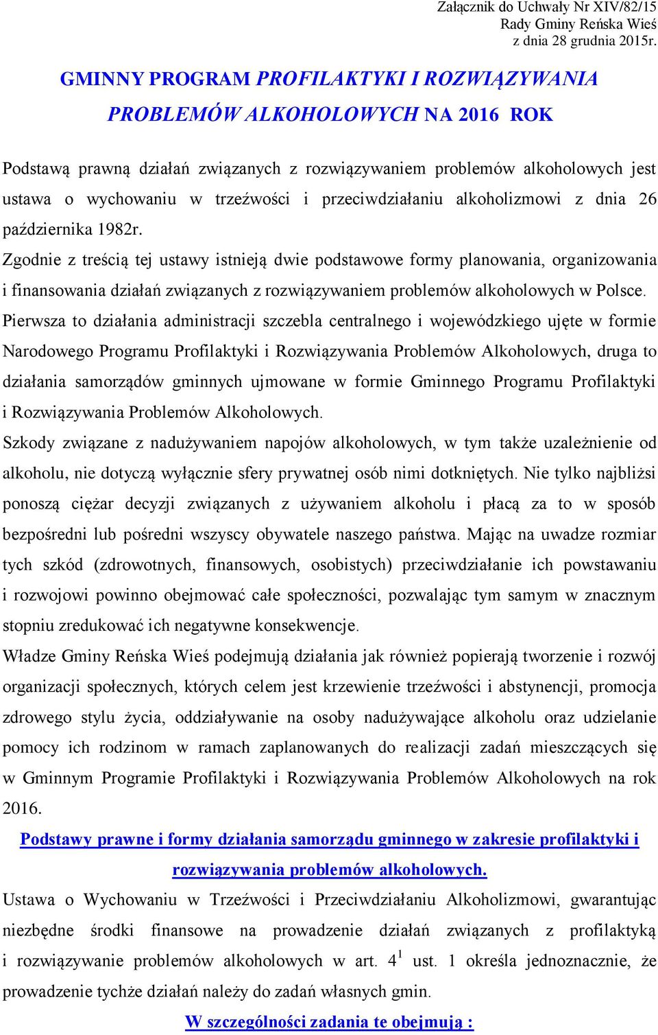 przeciwdziałaniu alkoholizmowi z dnia 26 października 1982r.