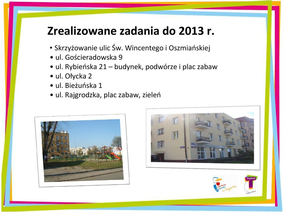 Rybieńska 21 budynek, podwórze i plac zabaw ul.