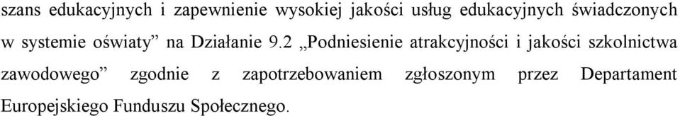 2 Podniesienie atrakcyjności i jakości szkolnictwa zawodowego