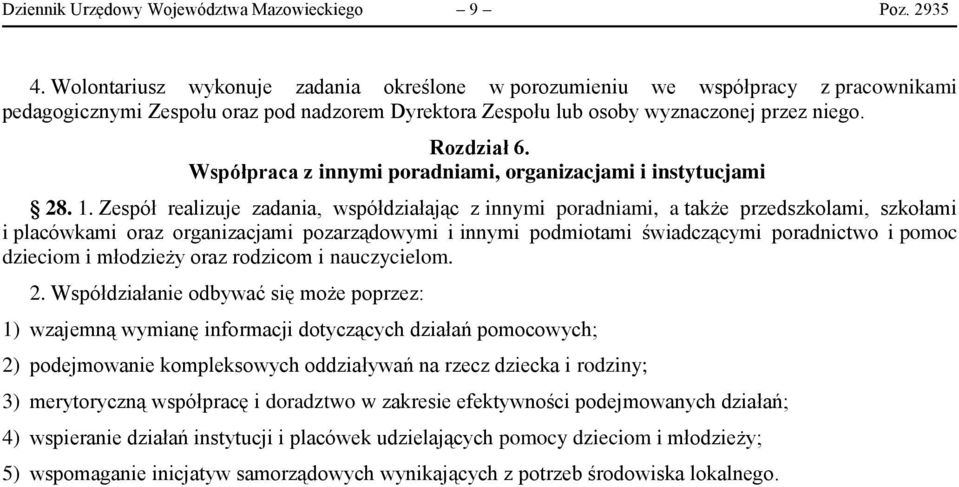 Współpraca z innymi poradniami, organizacjami i instytucjami 28. 1.