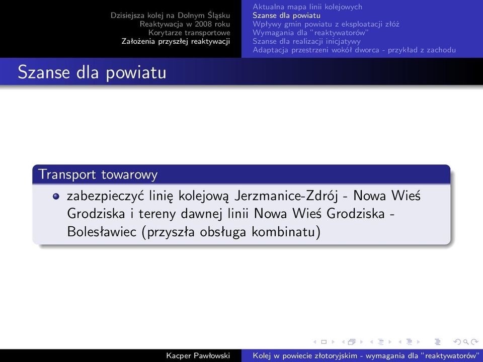 Jerzmanice-Zdrój - Nowa Wieś Grodziska i tereny dawnej linii