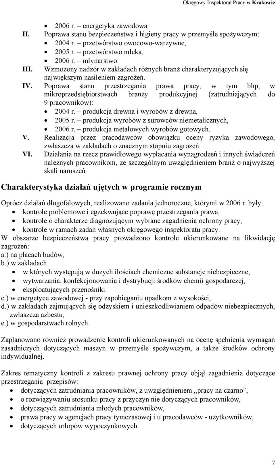 Poprawa stanu przestrzegania prawa pracy, w tym bhp, w mikroprzedsiębiorstwach branży produkcyjnej (zatrudniających do 9 pracowników): 2004 r. produkcja drewna i wyrobów z drewna, 2005 r.