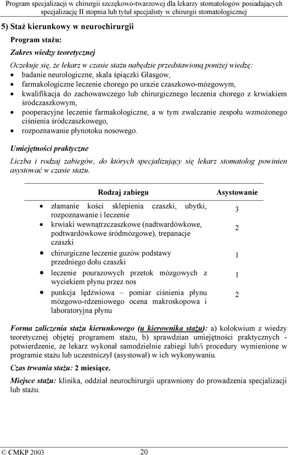 farmakologiczne, a w tym zwalczanie zespołu wzmożonego ciśnienia śródczaszkowego, rozpoznawanie płynotoku nosowego.