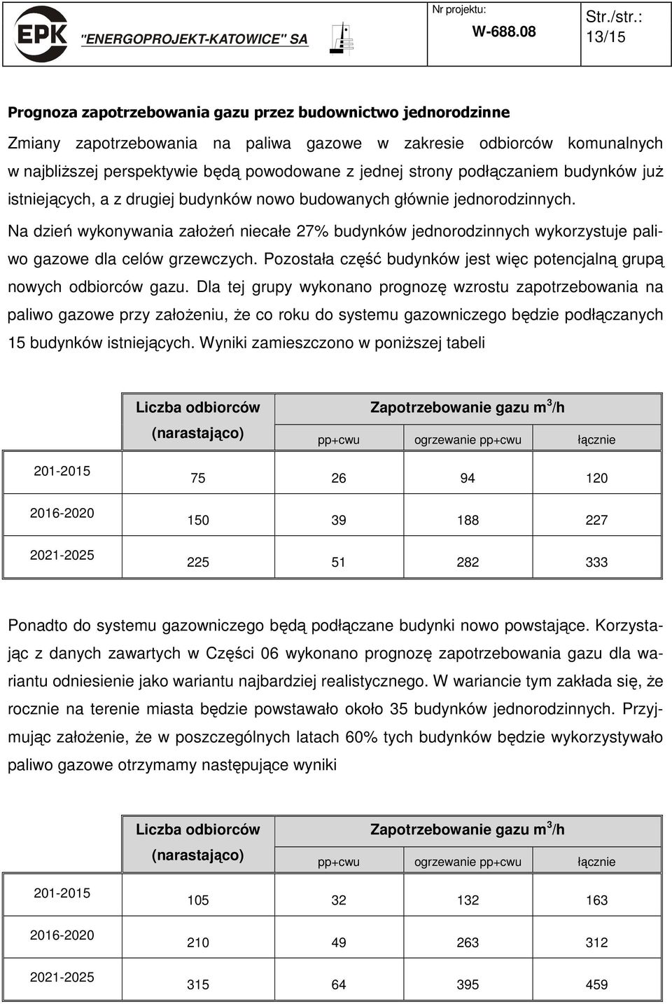 strony podłączaniem budynków juŝ istniejących, a z drugiej budynków nowo budowanych głównie jednorodzinnych.