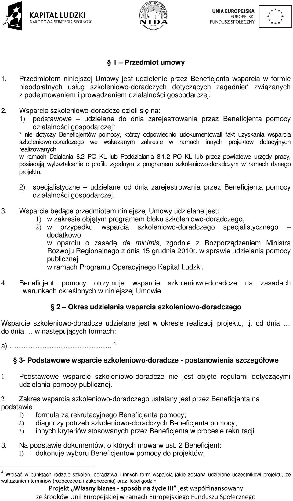 działalności gospodarczej. 2.