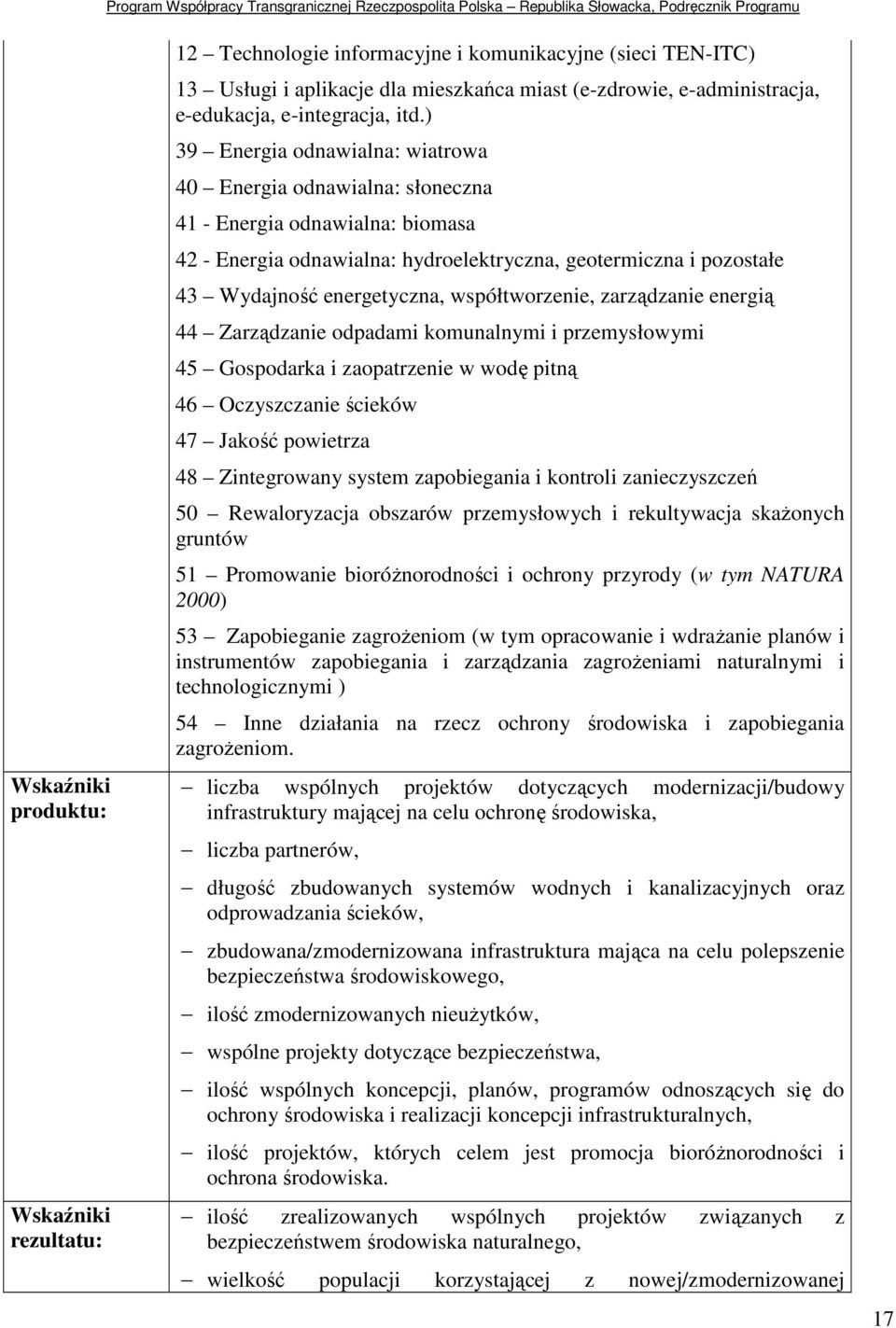 współtworzenie, zarządzanie energią 44 Zarządzanie odpadami komunalnymi i przemysłowymi 45 Gospodarka i zaopatrzenie w wodę pitną 46 Oczyszczanie ścieków 47 Jakość powietrza 48 Zintegrowany system