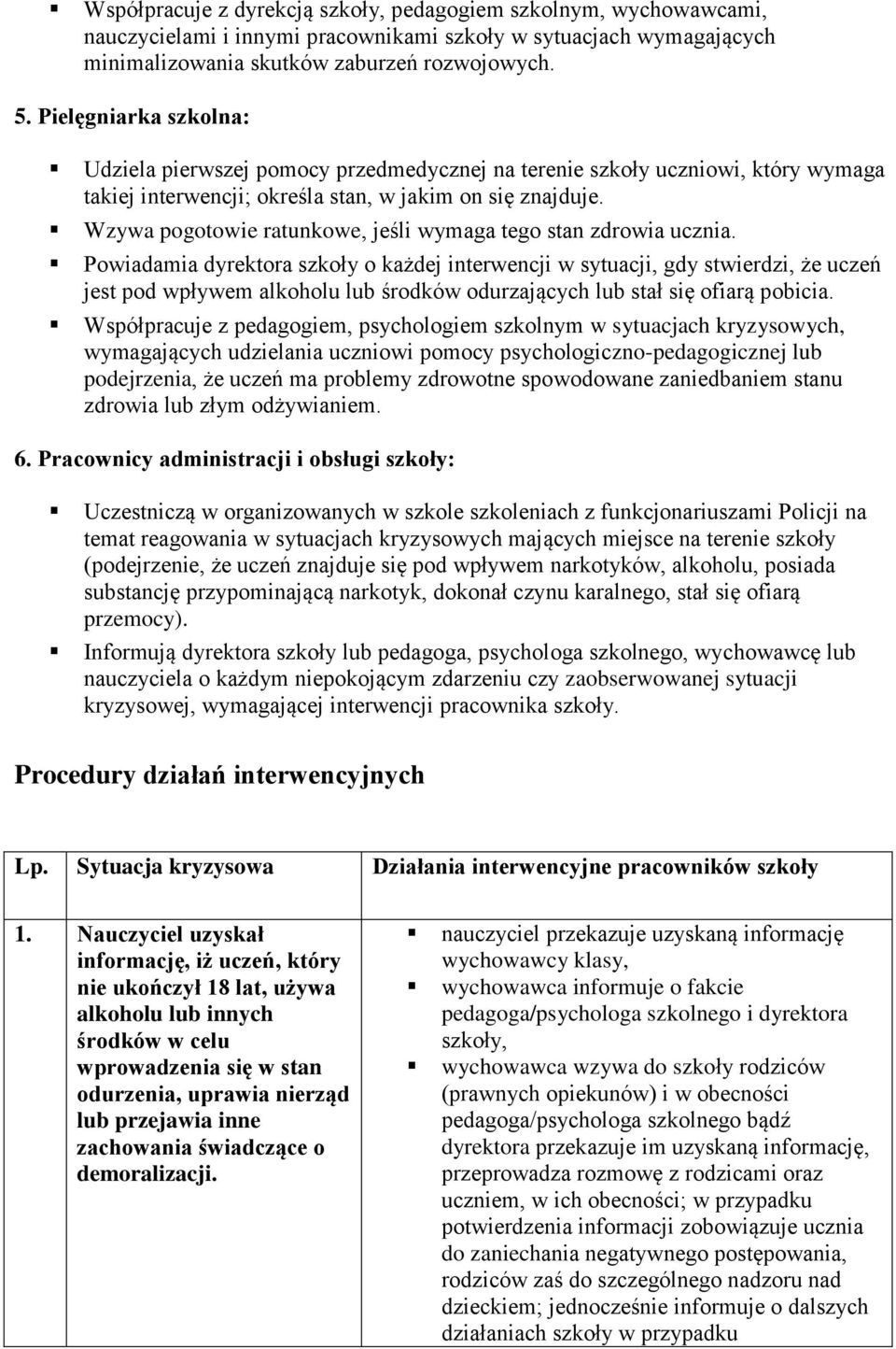 Wzywa pogotowie ratunkowe, jeśli wymaga tego stan zdrowia ucznia.