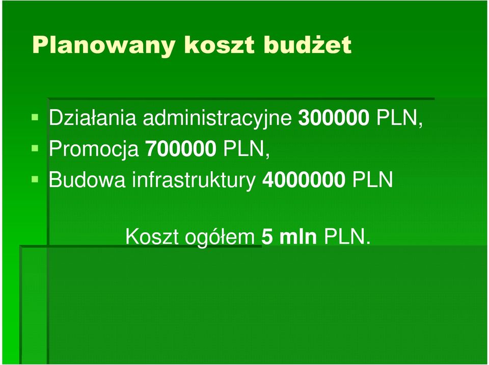 Promocja 700000 PLN, Budowa
