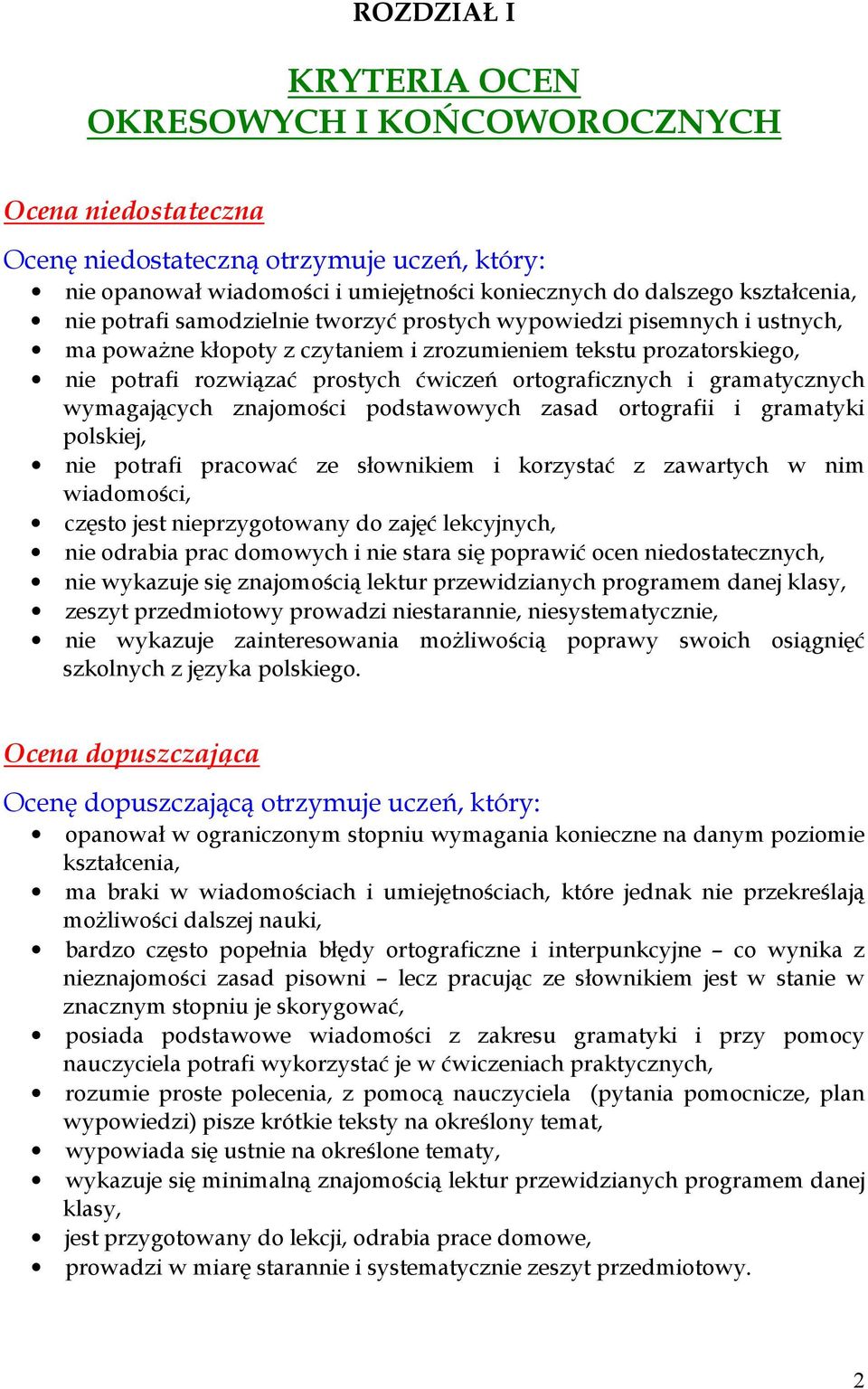 gramatycznych wymagających znajomości podstawowych zasad ortografii i gramatyki polskiej, nie potrafi pracować ze słownikiem i korzystać z zawartych w nim wiadomości, często jest nieprzygotowany do