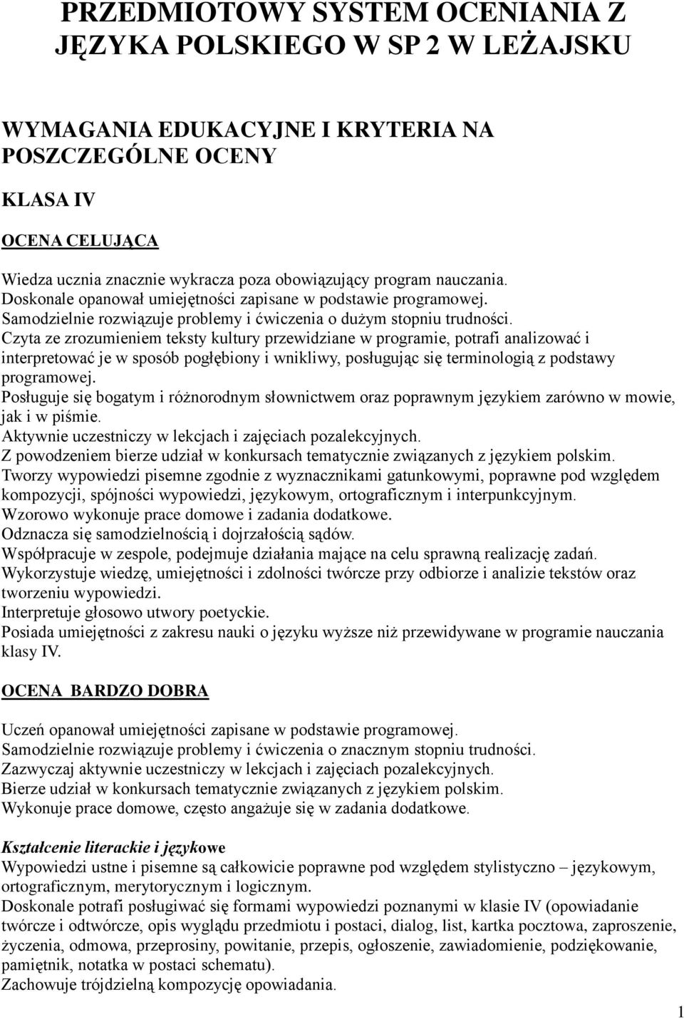 Czyta ze zrozumieniem teksty kultury przewidziane w programie, potrafi analizować i interpretować je w sposób pogłębiony i wnikliwy, posługując się terminologią z podstawy programowej.