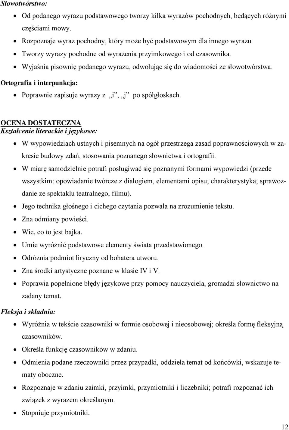 Ortografia i interpunkcja: Poprawnie zapisuje wyrazy z i, j po spółgłoskach.