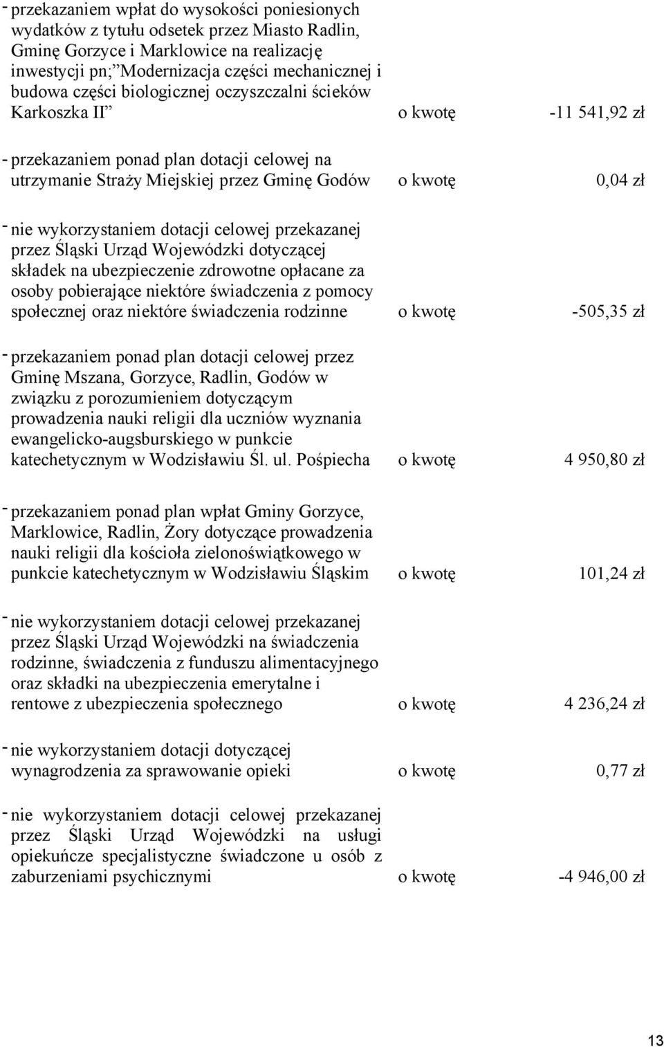 Urząd Wojewódzki dotyczącej składek na ubezpieczenie zdrowotne opłacane za osoby pobierające niektóre świadczenia z pomocy społecznej oraz niektóre świadczenia rodzinne - przekazaniem ponad plan
