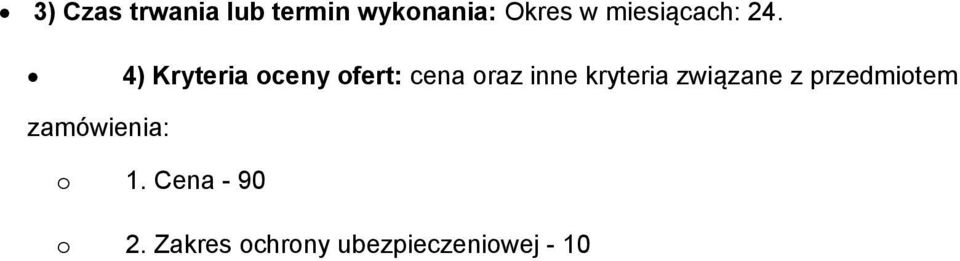 4) Kryteria ceny fert: cena raz inne kryteria