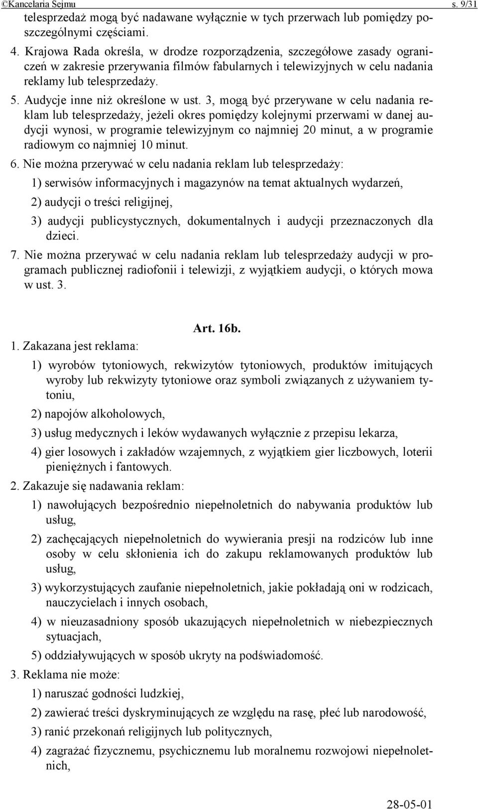 Audycje inne niż określone w ust.
