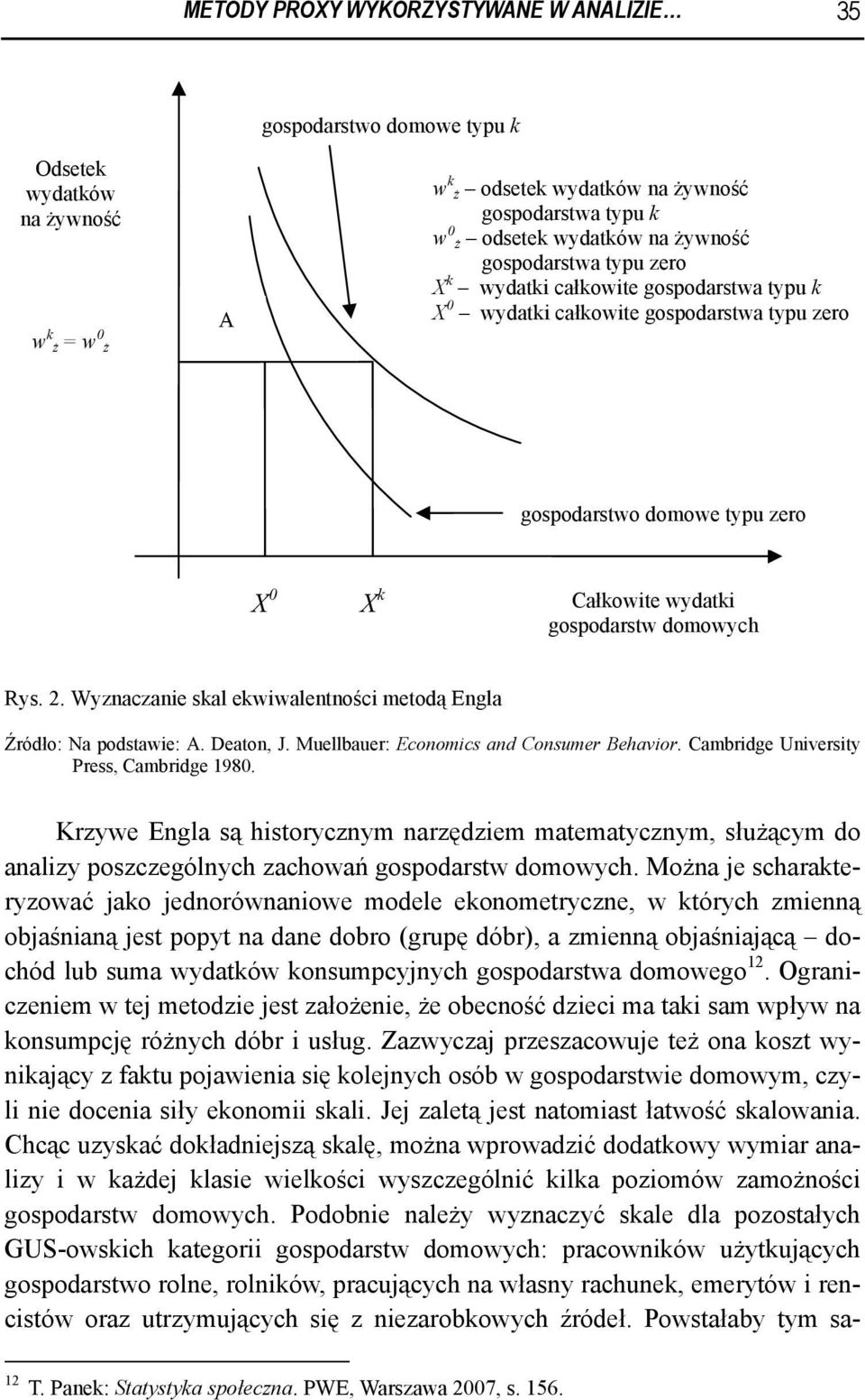 2. Wyznaczanie skal ekwiwalentności metodą Engla Źródło: Na podstawie: A. Deaton, J. Muellbauer: Economics and Consumer Behavior. Cambridge University Press, Cambridge 1980.