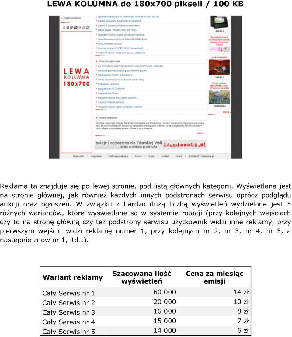 W związku z bardzo dużą liczbą wydzielone jest 5 różnych wariantów, które wyświetlane są w systemie rotacji (przy kolejnych wejściach czy to na stronę główną czy też podstrony