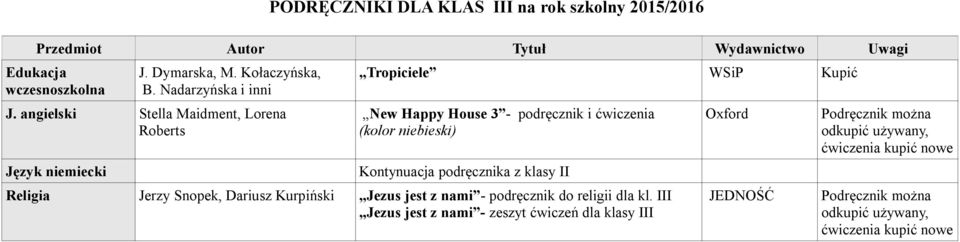 angielski Stella Maidment, Lorena Roberts Tropiciele WSiP New Happy House 3 - podręcznik i ćwiczenia (kolor