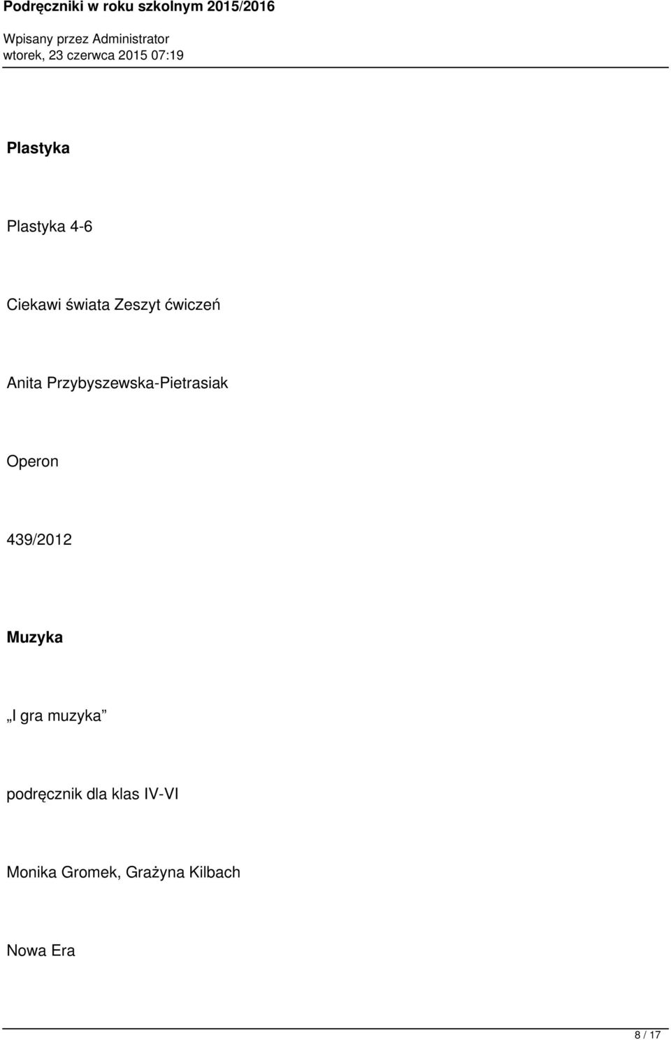 439/2012 Muzyka I gra muzyka podręcznik dla